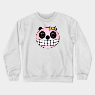 Girl Panda Face - Sherbert with Yellow Bow Crewneck Sweatshirt